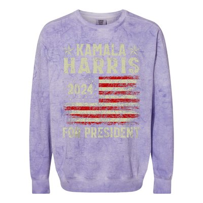 Kamala Harris 2024 For President Election Campaign Colorblast Crewneck Sweatshirt