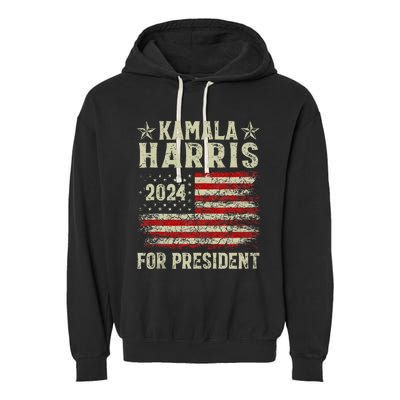 Kamala Harris 2024 For President Election Campaign Garment-Dyed Fleece Hoodie