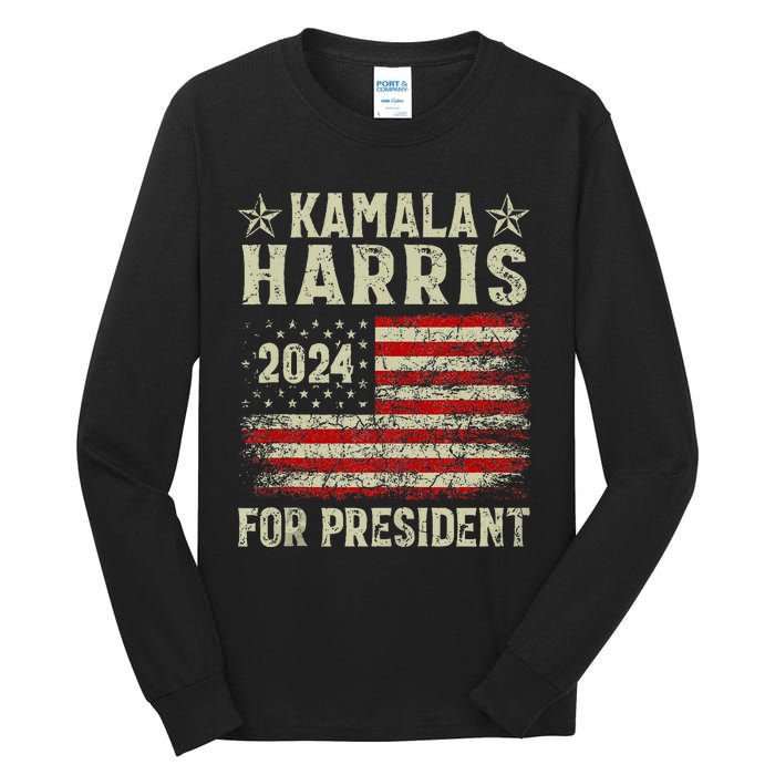 Kamala Harris 2024 For President Election Campaign Tall Long Sleeve T-Shirt