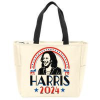 Kamala Harris 2024 Madam President Retro Vote Democrat Zip Tote Bag