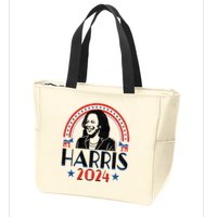 Kamala Harris 2024 Madam President Retro Vote Democrat Zip Tote Bag