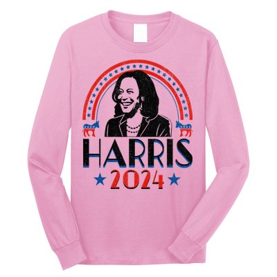 Kamala Harris 2024 Madam President Retro Vote Democrat Long Sleeve Shirt