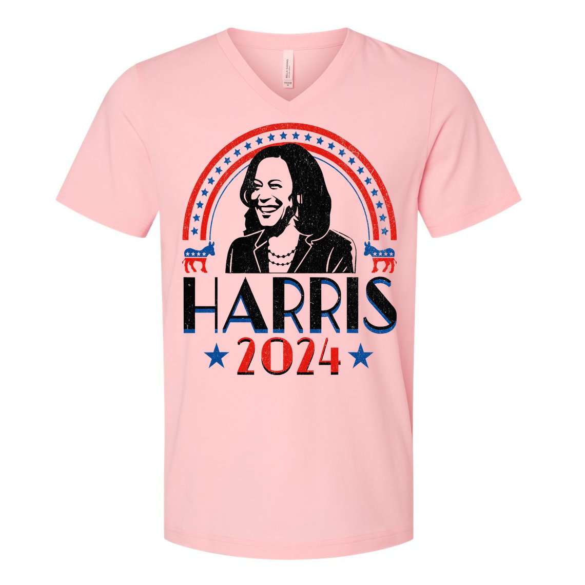 Kamala Harris 2024 Madam President Retro Vote Democrat V-Neck T-Shirt