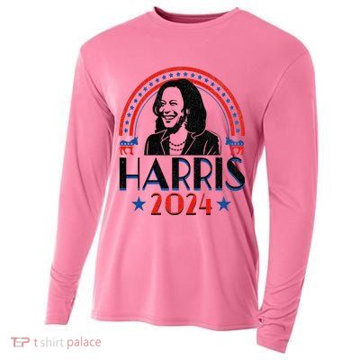 Kamala Harris 2024 Madam President Retro Vote Democrat Cooling Performance Long Sleeve Crew