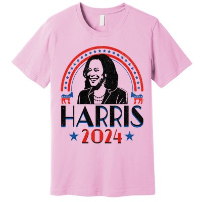 Kamala Harris 2024 Madam President Retro Vote Democrat Premium T-Shirt