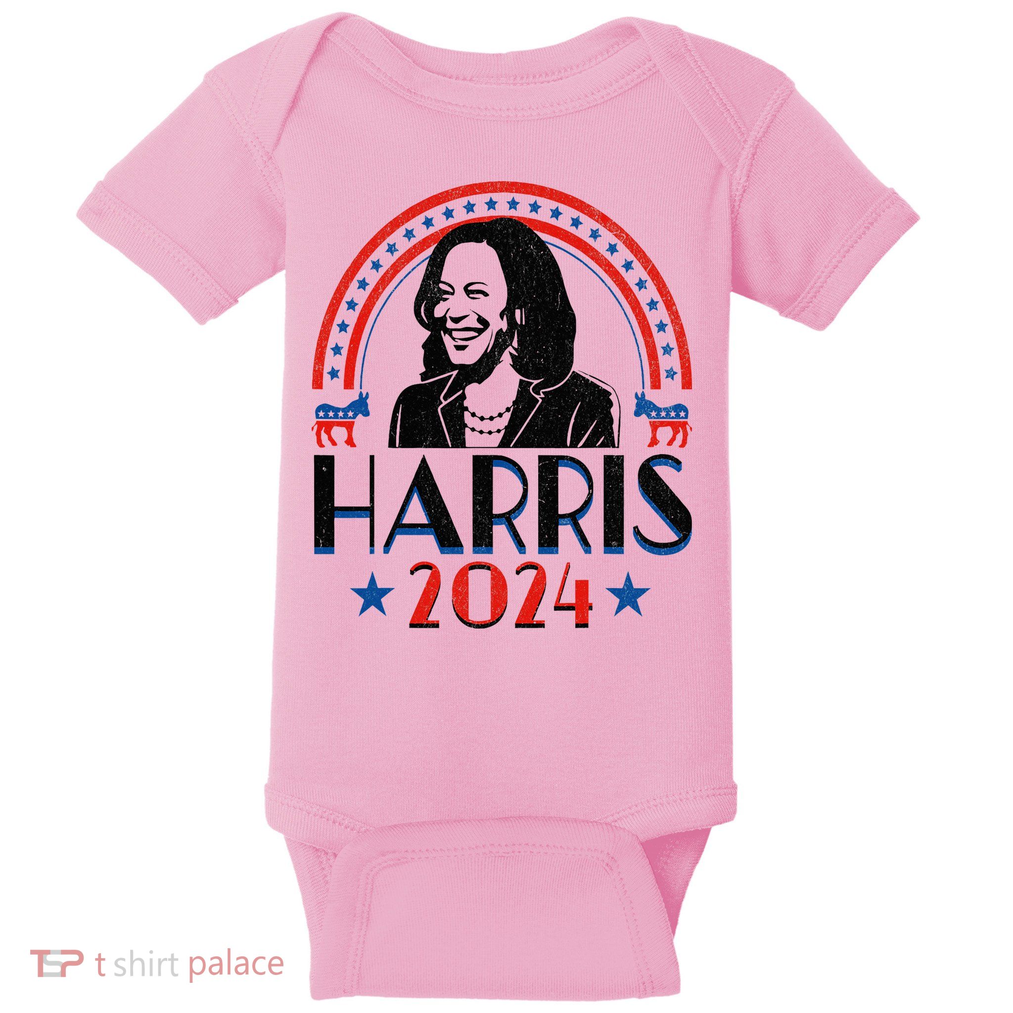 Kamala Harris 2024 Madam President Retro Vote Democrat Baby Bodysuit