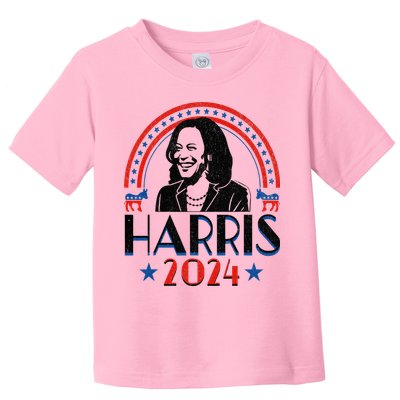 Kamala Harris 2024 Madam President Retro Vote Democrat Toddler T-Shirt