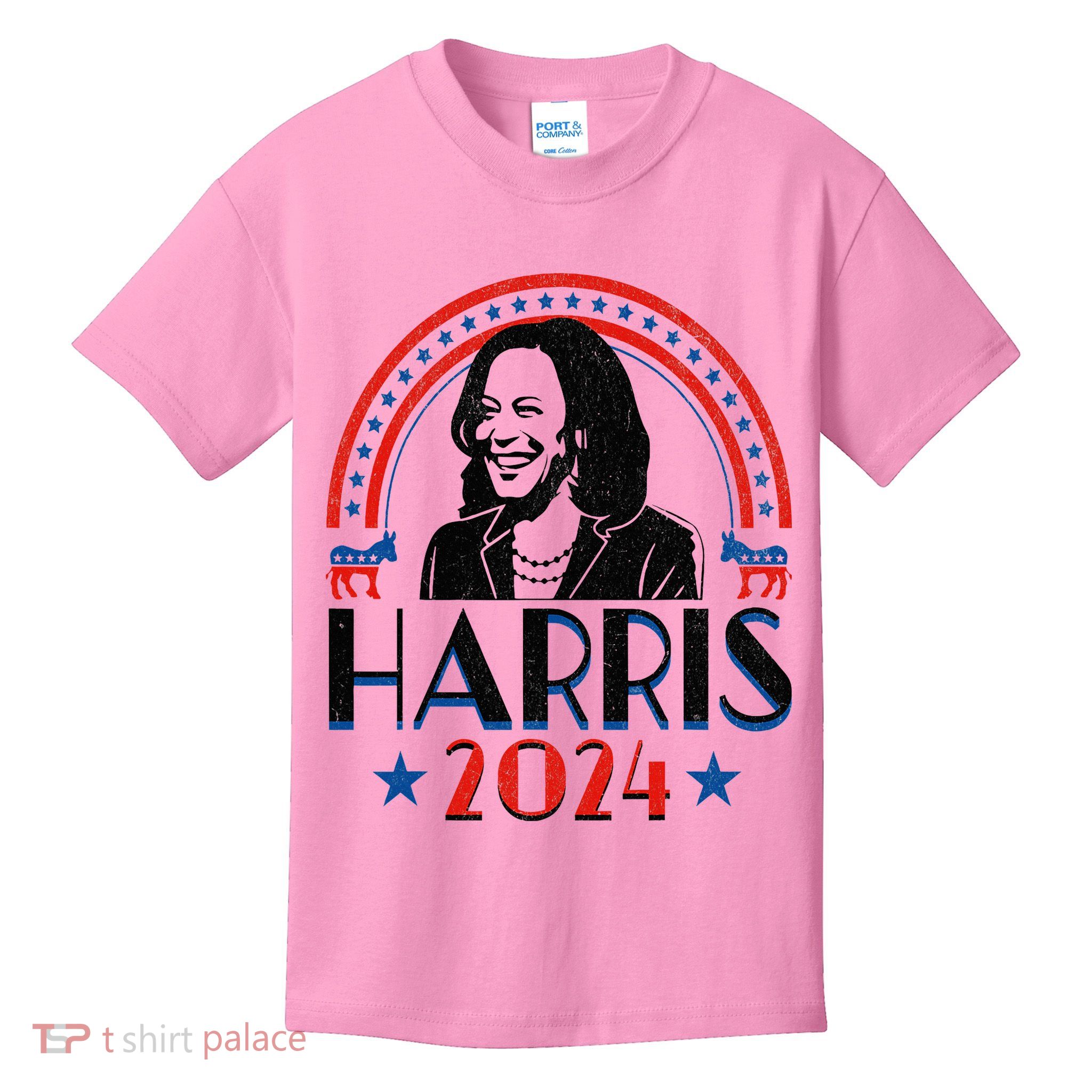 Kamala Harris 2024 Madam President Retro Vote Democrat Kids T-Shirt