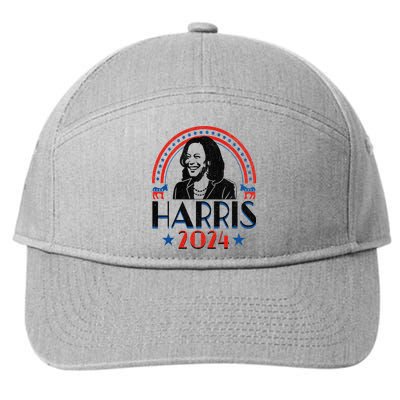 Kamala Harris 2024 Madam President Retro Vote Democrat 7-Panel Snapback Hat