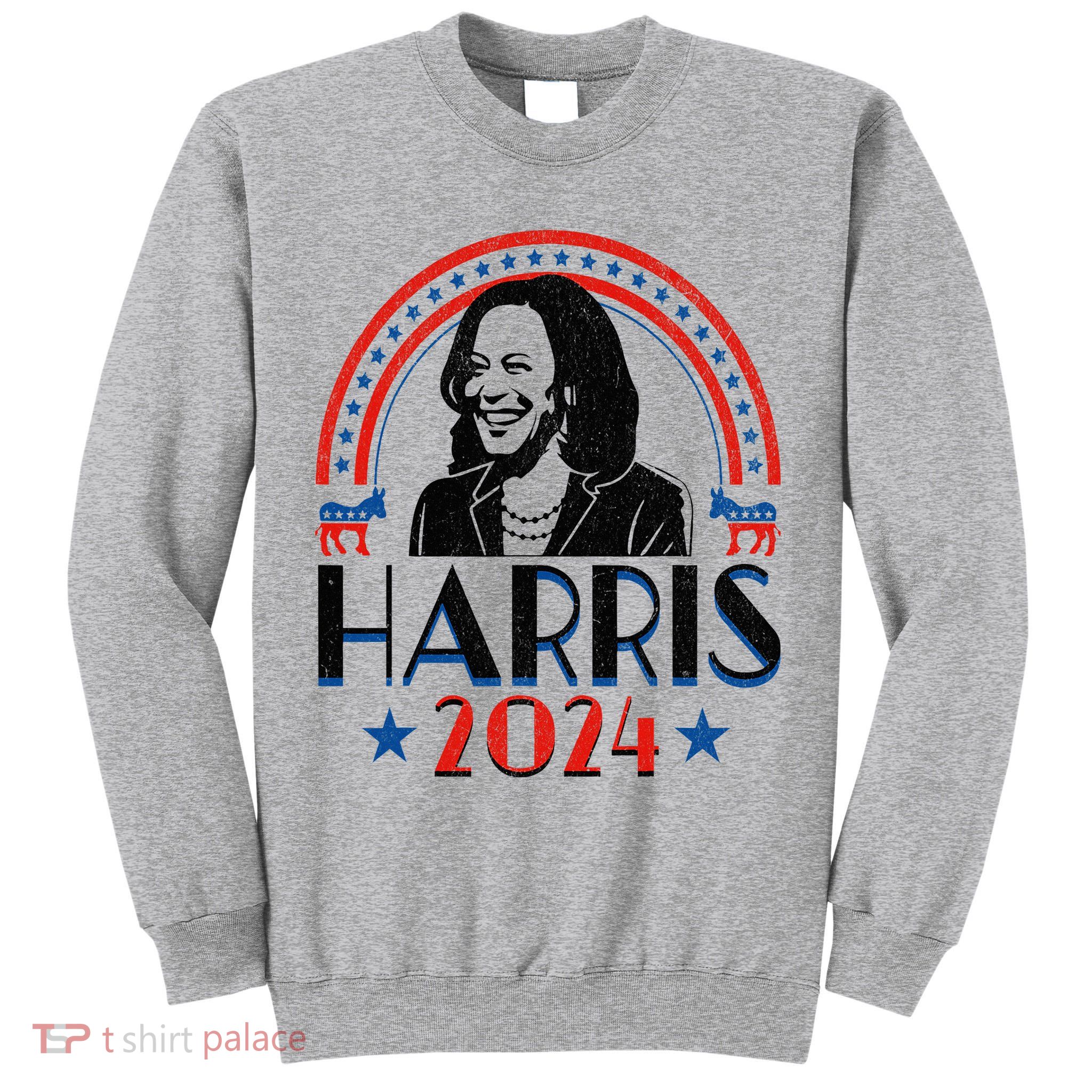 Kamala Harris 2024 Madam President Retro Vote Democrat Tall Sweatshirt
