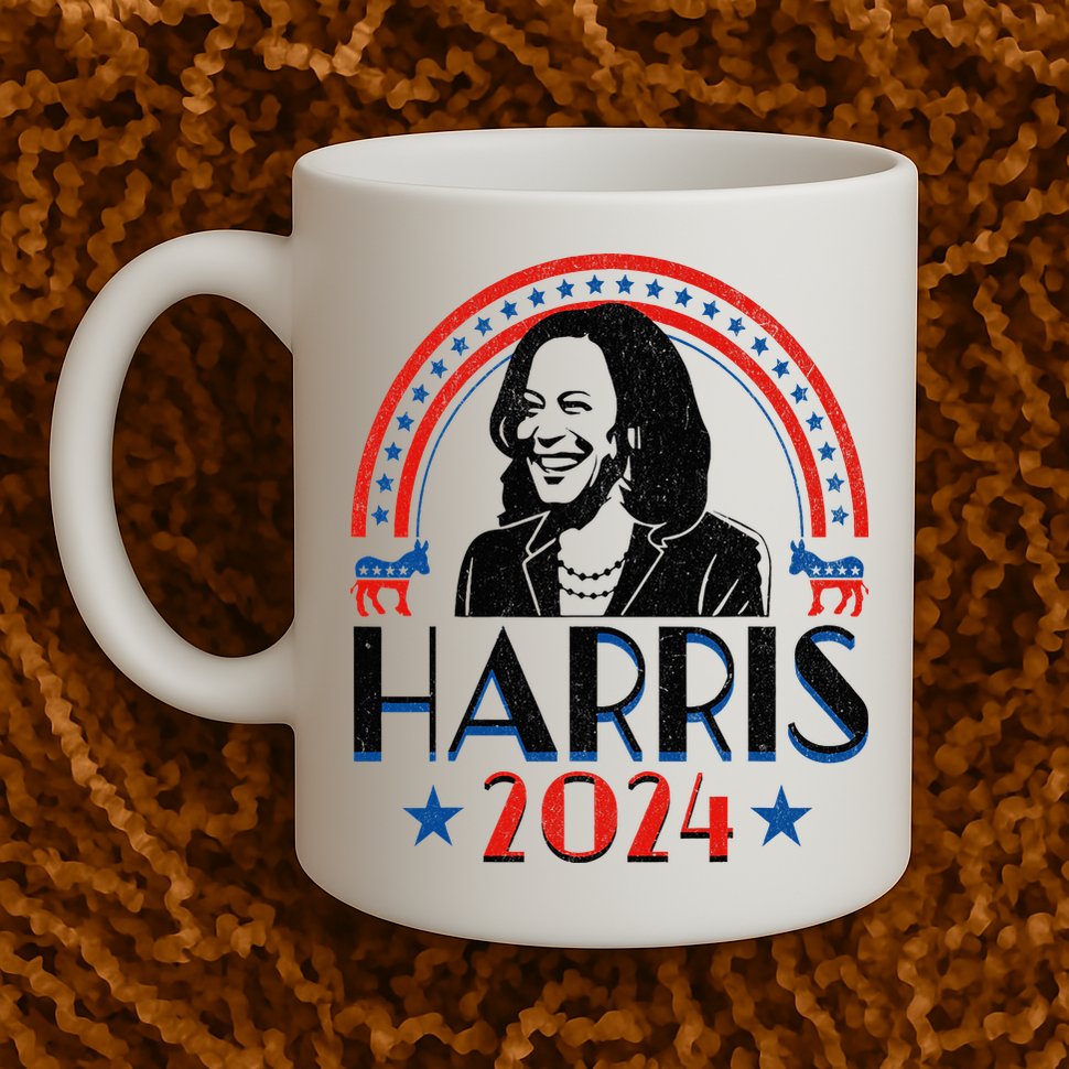 Kamala Harris 2024 Madam President Retro Vote Democrat Mug