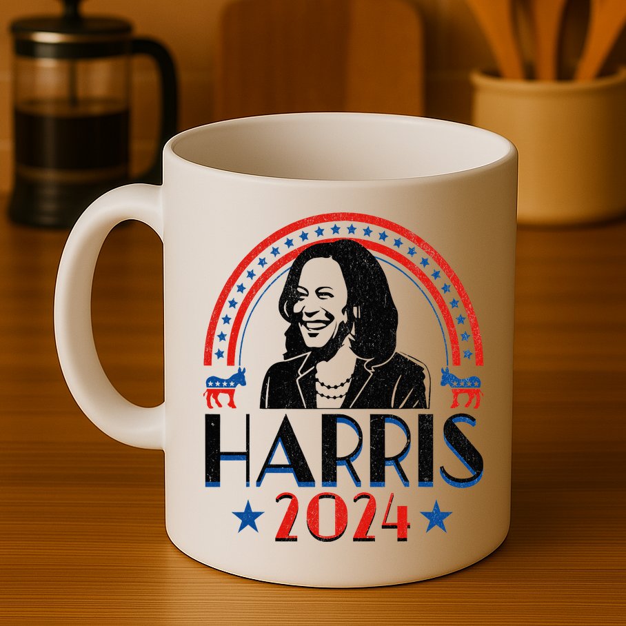 Kamala Harris 2024 Madam President Retro Vote Democrat Mug