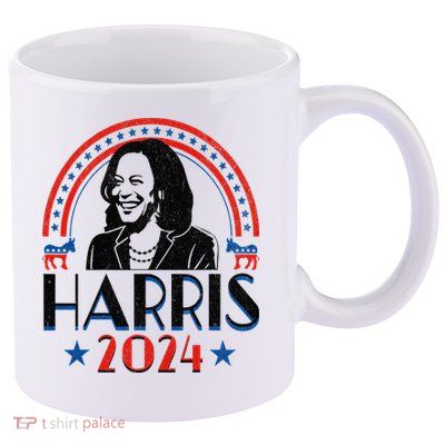 Kamala Harris 2024 Madam President Retro Vote Democrat 11oz C Handle Ceramic Mug