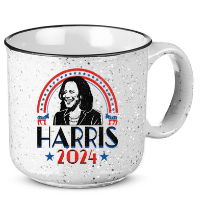 Kamala Harris 2024 Madam President Retro Vote Democrat 15oz Campfire Ceramic Mug