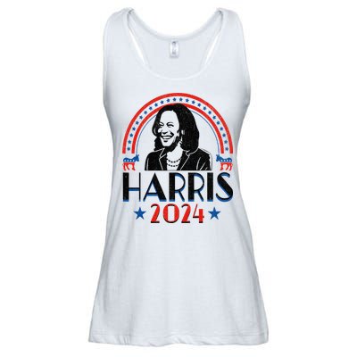 Kamala Harris 2024 Madam President Retro Vote Democrat Ladies Essential Flowy Tank