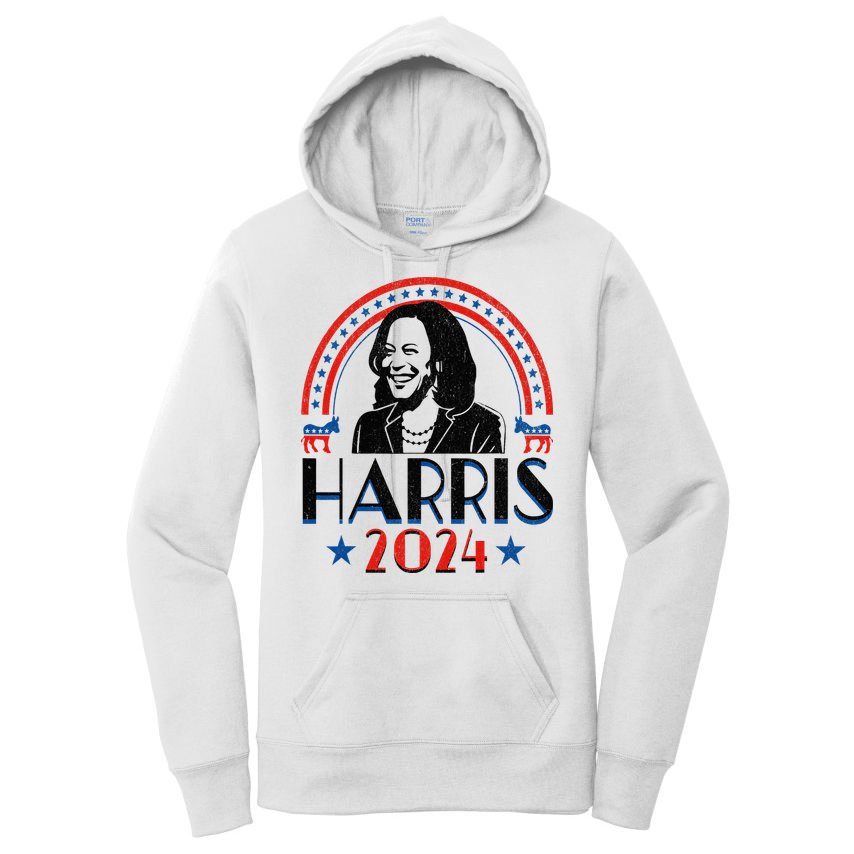 Kamala Harris 2024 Madam President Retro Vote Democrat Women's Pullover Hoodie