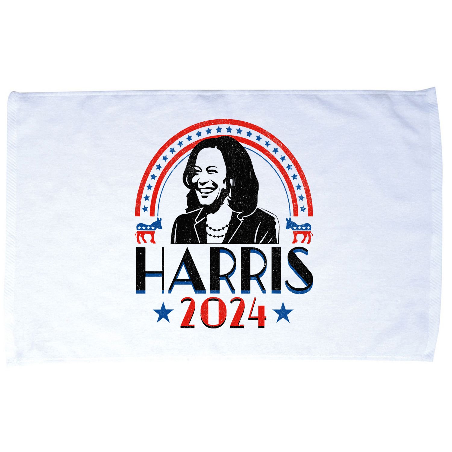 Kamala Harris 2024 Madam President Retro Vote Democrat Microfiber Hand Towel