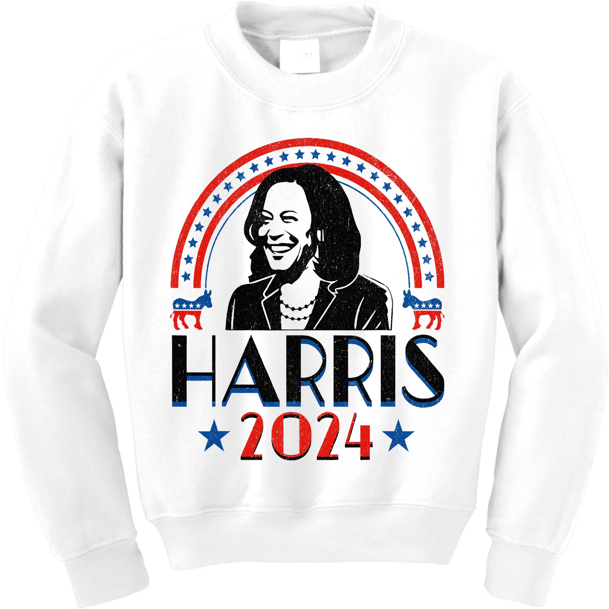 Kamala Harris 2024 Madam President Retro Vote Democrat Kids Sweatshirt