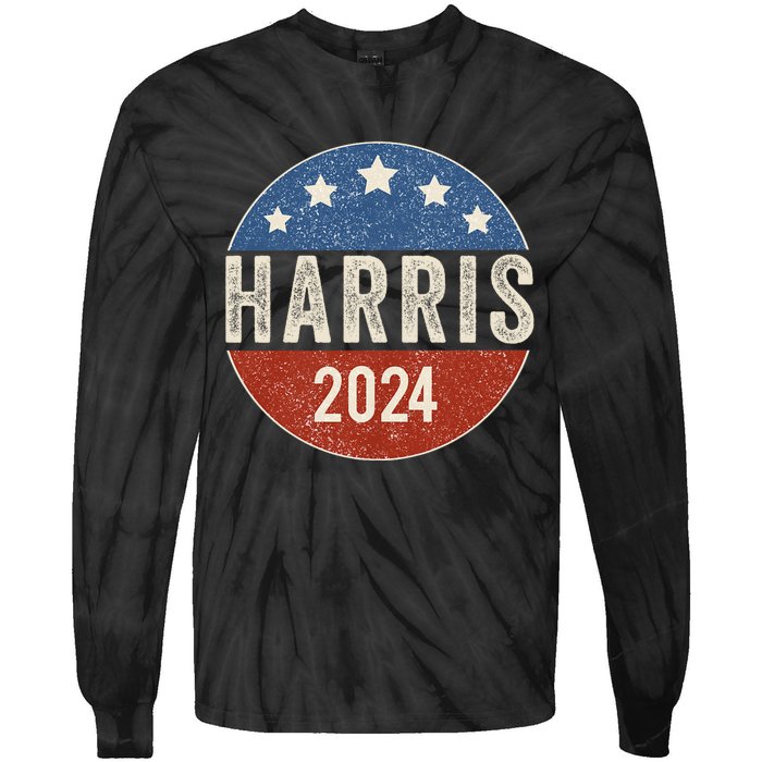 Kamala Harris 2024 For President Campaign Us Flag Tie-Dye Long Sleeve Shirt