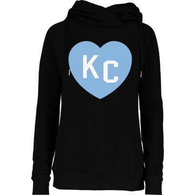 Kc Heart 2letter Kc Love Kc Powder Blue Kc Womens Funnel Neck Pullover Hood