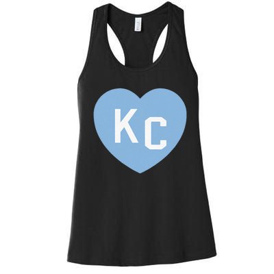 Kc Heart 2letter Kc Love Kc Powder Blue Kc Women's Racerback Tank