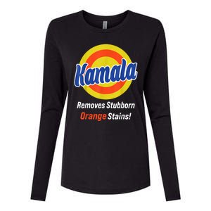 Kamala Harris 2024 Removes Stubborn Orange Stains Womens Cotton Relaxed Long Sleeve T-Shirt