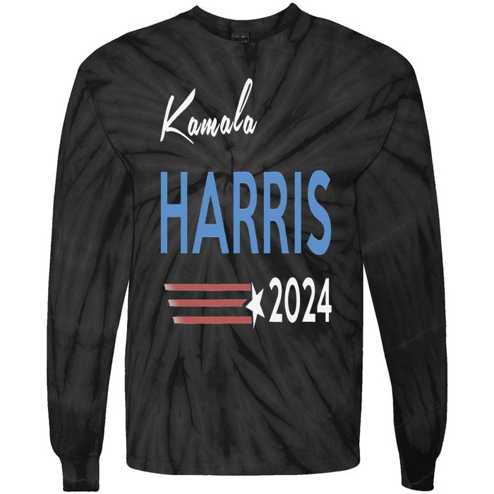 Kamala Harris 2024 For President Campaign Tie-Dye Long Sleeve Shirt