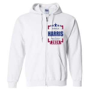 Kamala Harris 2024 For President Harris 2024 Full Zip Hoodie