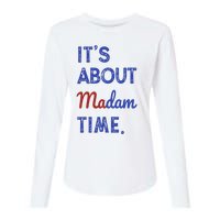 Kamala Harris 2024 ItS About Madam Time President Election Womens Cotton Relaxed Long Sleeve T-Shirt