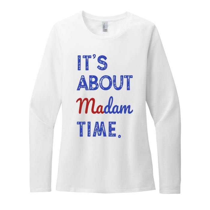 Kamala Harris 2024 ItS About Madam Time President Election Womens CVC Long Sleeve Shirt