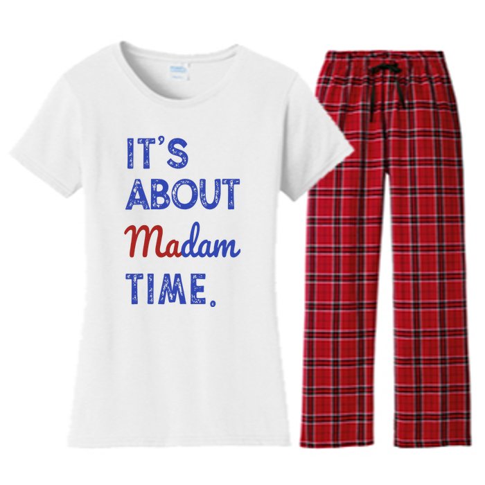 Kamala Harris 2024 ItS About Madam Time President Election Women's Flannel Pajama Set