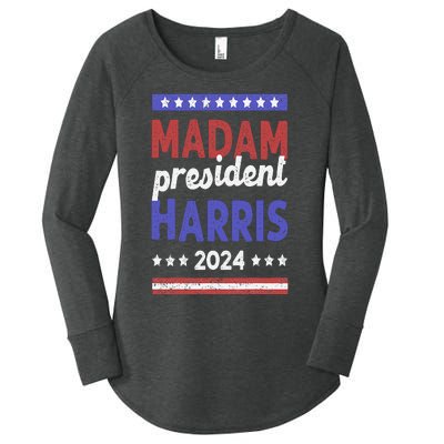 Kamala Harris 2024 Madam President IM Speaking Democrat Women's Perfect Tri Tunic Long Sleeve Shirt