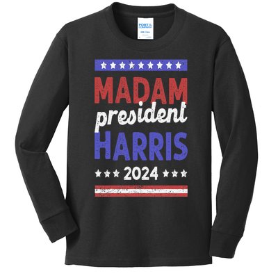 Kamala Harris 2024 Madam President IM Speaking Democrat Kids Long Sleeve Shirt