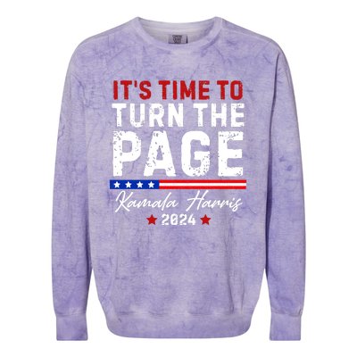 Kamala Harris 2024 ItS Time To Turn Page Colorblast Crewneck Sweatshirt