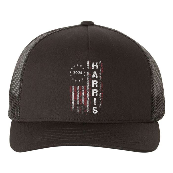 Kamala Harris 2024 For President Campaign Us Flag Vintage Gift Yupoong Adult 5-Panel Trucker Hat