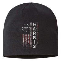 Kamala Harris 2024 For President Campaign Us Flag Vintage Gift Sustainable Beanie