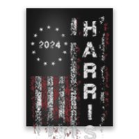 Kamala Harris 2024 For President Campaign Us Flag Vintage Gift Poster