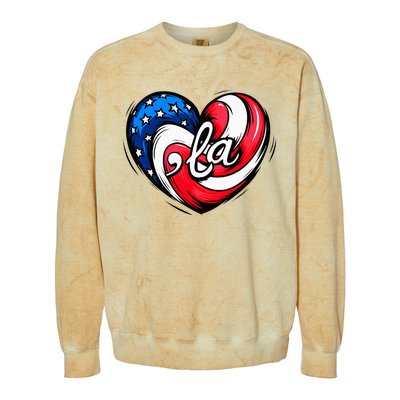 Kamala Harris 2024 American Flag Heart Comma La Patriotic Colorblast Crewneck Sweatshirt