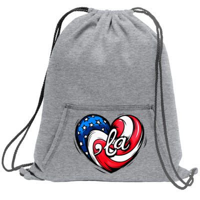 Kamala Harris 2024 American Flag Heart Comma La Patriotic Sweatshirt Cinch Pack Bag