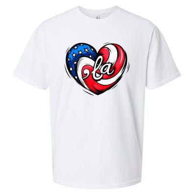 Kamala Harris 2024 American Flag Heart Comma La Patriotic Sueded Cloud Jersey T-Shirt