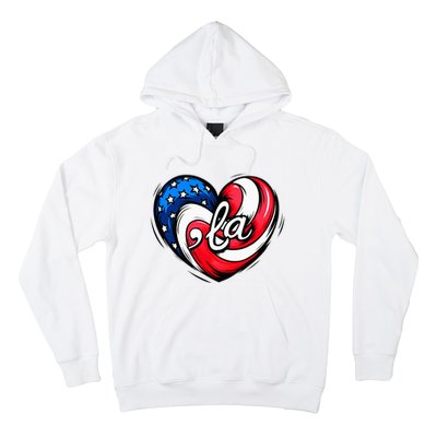 Kamala Harris 2024 American Flag Heart Comma La Patriotic Hoodie