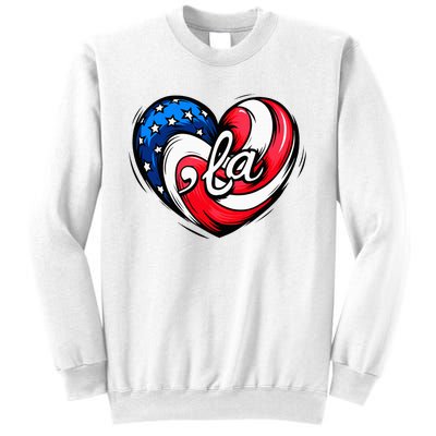 Kamala Harris 2024 American Flag Heart Comma La Patriotic Sweatshirt