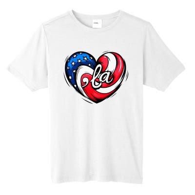 Kamala Harris 2024 American Flag Heart Comma La Patriotic Tall Fusion ChromaSoft Performance T-Shirt