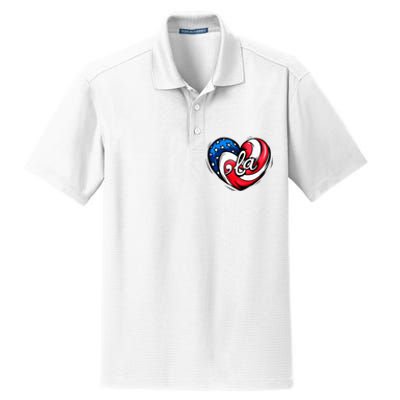 Kamala Harris 2024 American Flag Heart Comma La Patriotic Dry Zone Grid Polo