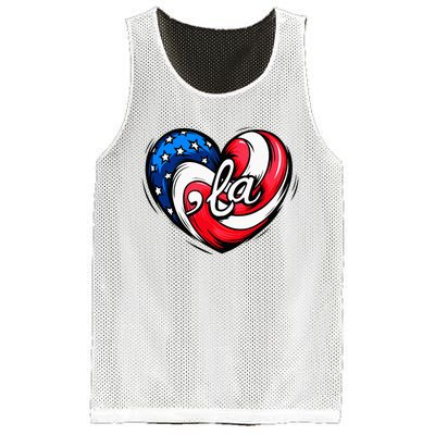 Kamala Harris 2024 American Flag Heart Comma La Patriotic Mesh Reversible Basketball Jersey Tank