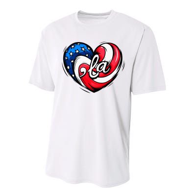 Kamala Harris 2024 American Flag Heart Comma La Patriotic Performance Sprint T-Shirt