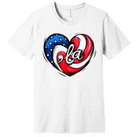 Kamala Harris 2024 American Flag Heart Comma La Patriotic Premium T-Shirt