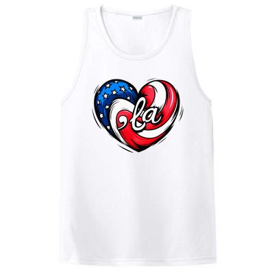 Kamala Harris 2024 American Flag Heart Comma La Patriotic PosiCharge Competitor Tank