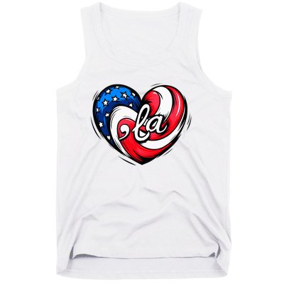 Kamala Harris 2024 American Flag Heart Comma La Patriotic Tank Top