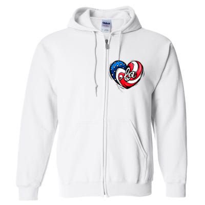 Kamala Harris 2024 American Flag Heart Comma La Patriotic Full Zip Hoodie